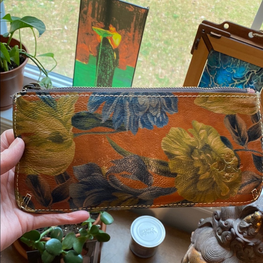 Patricia Nash Floral Leather wristlet